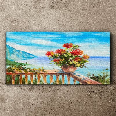 Tableau imprimé sur toile Fleurs au bord de la mer