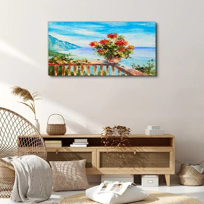 Tableau imprimé sur toile Fleurs au bord de la mer