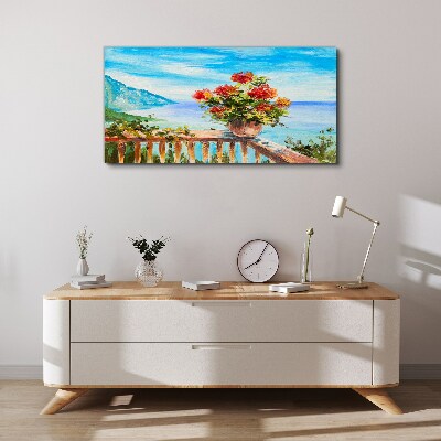 Tableau imprimé sur toile Fleurs au bord de la mer