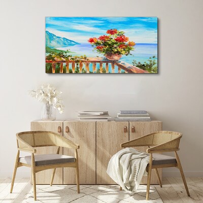 Tableau imprimé sur toile Fleurs au bord de la mer