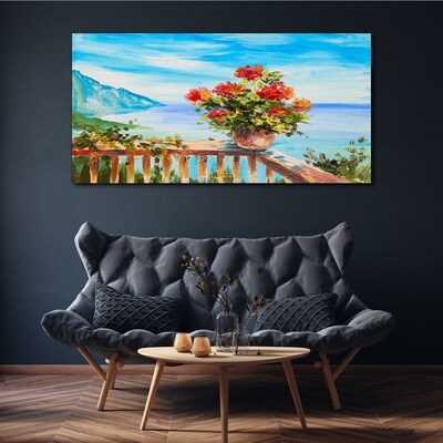 Tableau imprimé sur toile Fleurs au bord de la mer