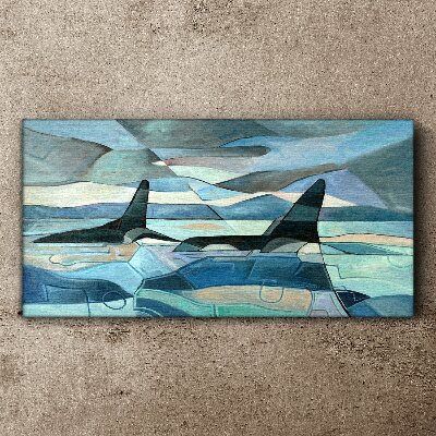 Tableau imprimé sur toile Orques dans l'espace abstrait