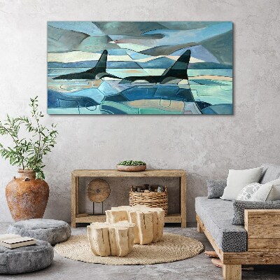 Tableau imprimé sur toile Orques dans l'espace abstrait