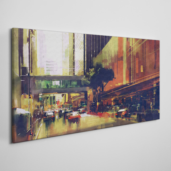 Tableau sur toile Une rue dans l'agitation de la ville