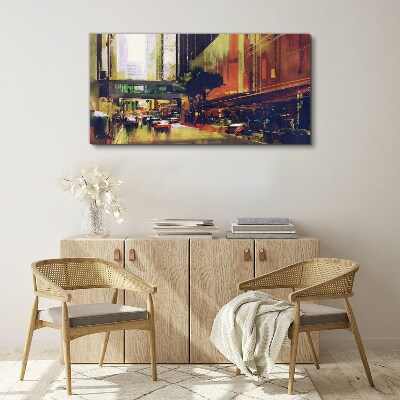 Tableau sur toile Une rue dans l'agitation de la ville