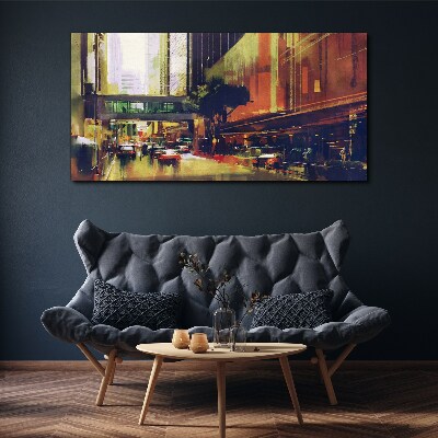 Tableau sur toile Une rue dans l'agitation de la ville