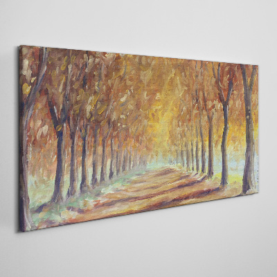 Tableau imprimé sur toile Allée d'arbres d'automne