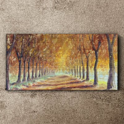Tableau imprimé sur toile Allée d'arbres d'automne