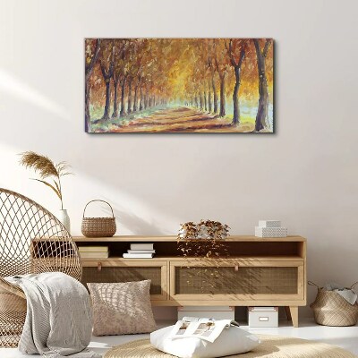 Tableau imprimé sur toile Allée d'arbres d'automne