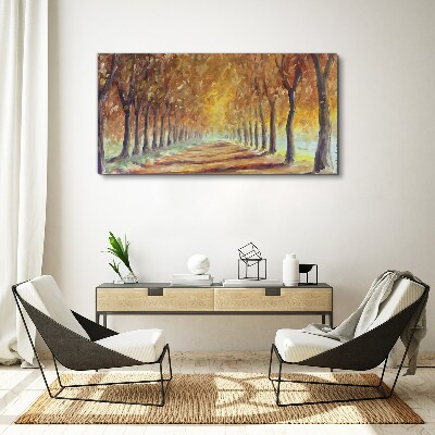 Tableau imprimé sur toile Allée d'arbres d'automne