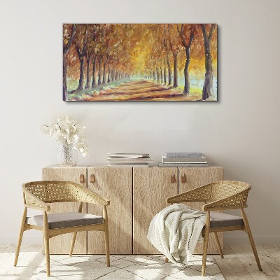 Tableau imprimé sur toile Allée d'arbres d'automne