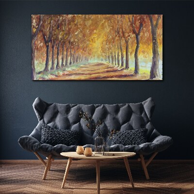 Tableau imprimé sur toile Allée d'arbres d'automne