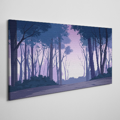 Tableau sur toile Forêt enchantée au crépuscule