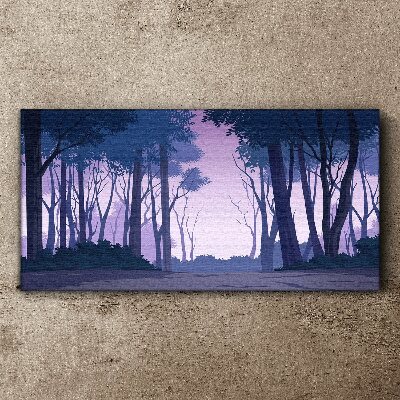 Tableau sur toile Forêt enchantée au crépuscule