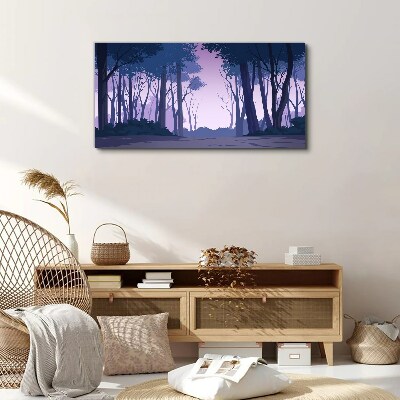 Tableau sur toile Forêt enchantée au crépuscule