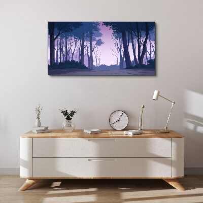 Tableau sur toile Forêt enchantée au crépuscule