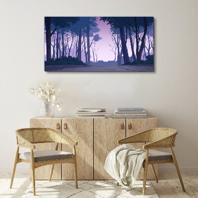 Tableau sur toile Forêt enchantée au crépuscule
