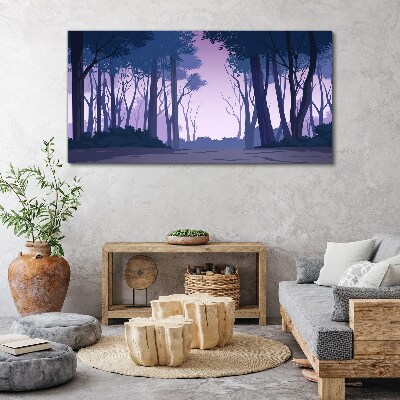 Tableau sur toile Forêt enchantée au crépuscule