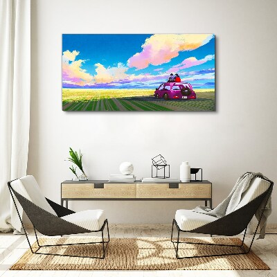 Tableau toile imprimée Un voyage à travers des paysages colorés