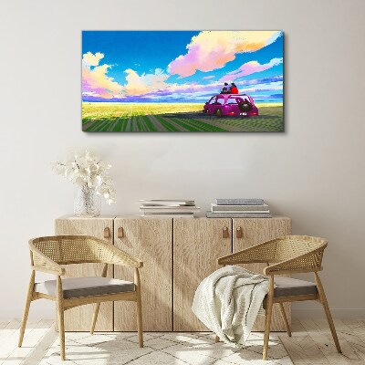 Tableau toile imprimée Un voyage à travers des paysages colorés