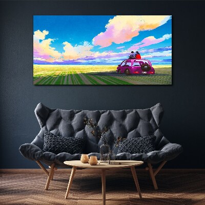 Tableau toile imprimée Un voyage à travers des paysages colorés