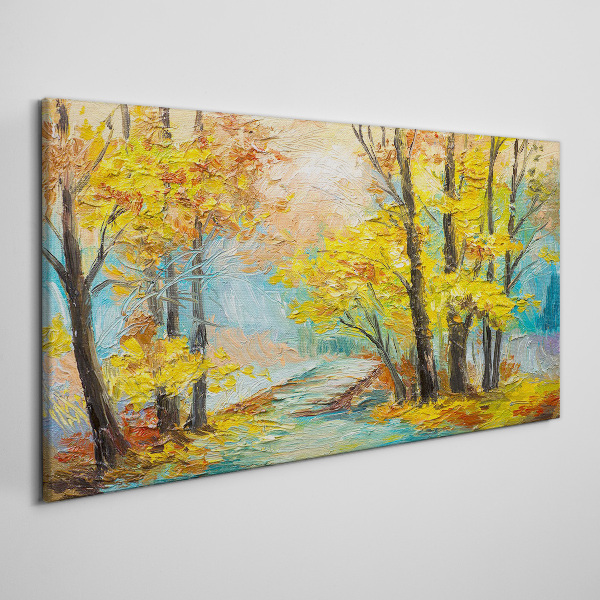 Tableau sur toile Automne doré sur une rivière tranquille
