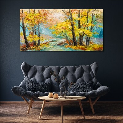 Tableau sur toile Automne doré sur une rivière tranquille