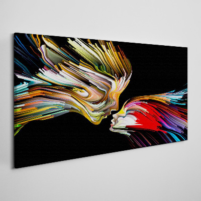 Tableau toile imprimée L'union des âmes colorées