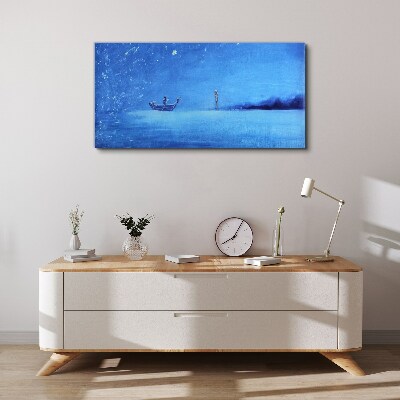 Tableau sur toile Un havre de paix aux tons bleus