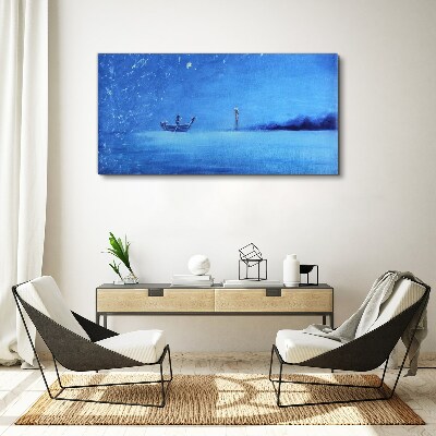 Tableau sur toile Un havre de paix aux tons bleus