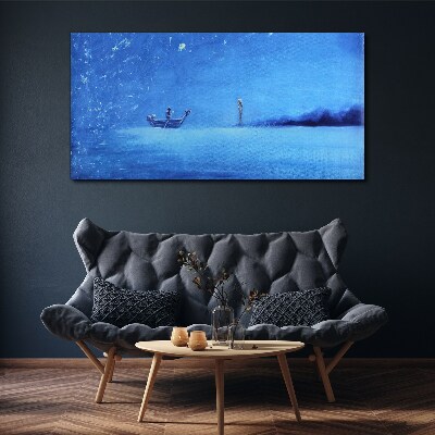Tableau sur toile Un havre de paix aux tons bleus
