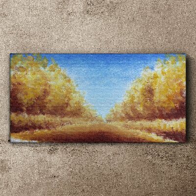 Tableau toile imprimée Des avenues dorées sous le soleil d'été