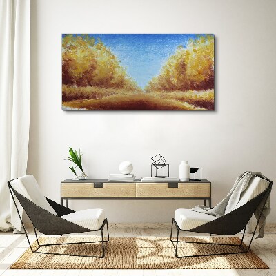 Tableau toile imprimée Des avenues dorées sous le soleil d'été