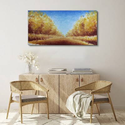 Tableau toile imprimée Des avenues dorées sous le soleil d'été