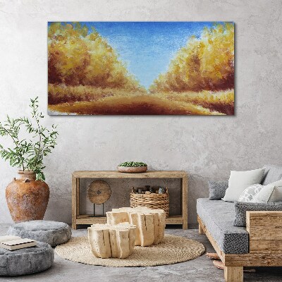 Tableau toile imprimée Des avenues dorées sous le soleil d'été