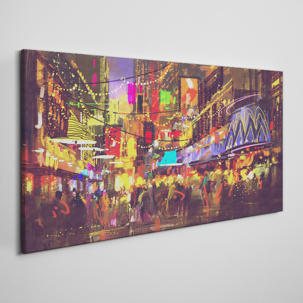 Tableau imprimé sur toile La vie nocturne en ville