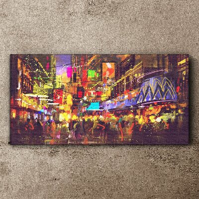 Tableau imprimé sur toile La vie nocturne en ville