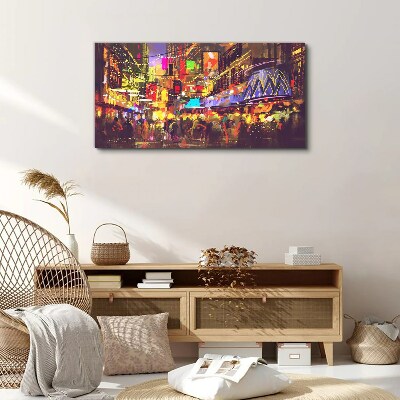 Tableau imprimé sur toile La vie nocturne en ville