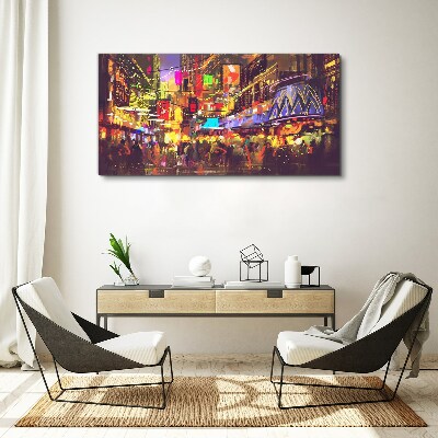 Tableau imprimé sur toile La vie nocturne en ville