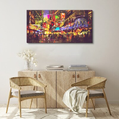 Tableau imprimé sur toile La vie nocturne en ville