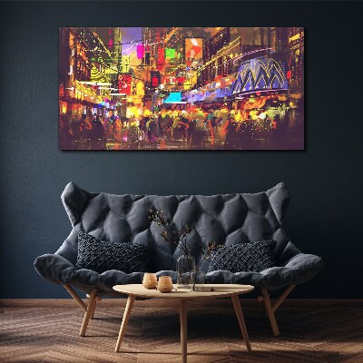 Tableau imprimé sur toile La vie nocturne en ville