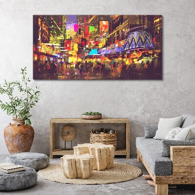 Tableau imprimé sur toile La vie nocturne en ville