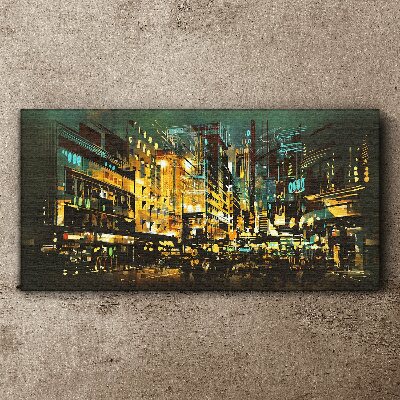 Tableau imprimé sur toile Métropole nocturne