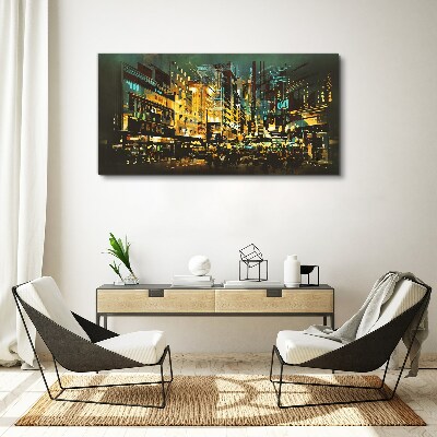 Tableau imprimé sur toile Métropole nocturne