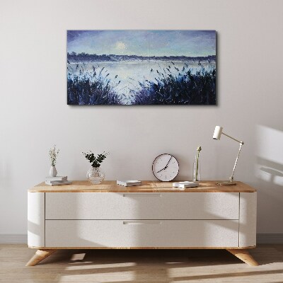 Tableau sur toile Une matinée tranquille au bord du lac