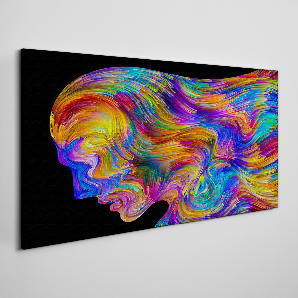 Tableau toile imprimée Silhouette colorée en mouvement