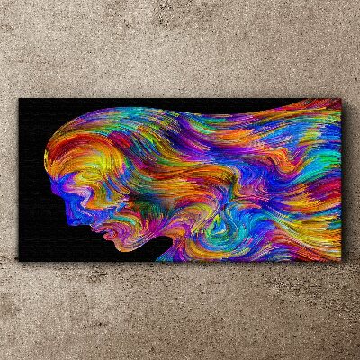 Tableau toile imprimée Silhouette colorée en mouvement