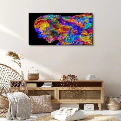 Tableau toile imprimée Silhouette colorée en mouvement