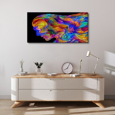 Tableau toile imprimée Silhouette colorée en mouvement