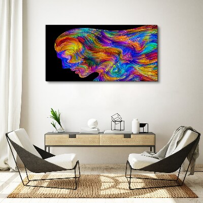 Tableau toile imprimée Silhouette colorée en mouvement